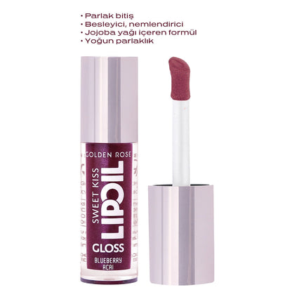 Golden Rose Sweet Kiss Lip Oil Gloss Lip Gloss No: 07 Blueberry Acai
