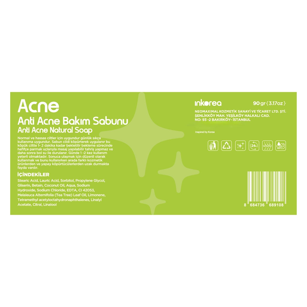 Inkorea Botanic Anti-Acne Natural Solid Soap 90 gr