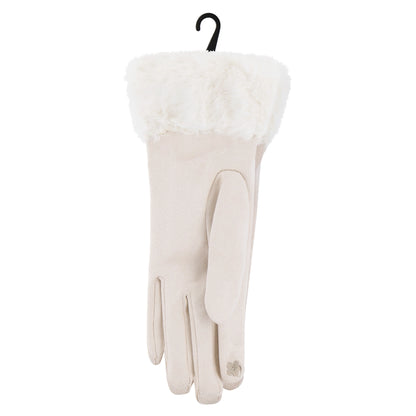 Eklips White Suede Gloves
