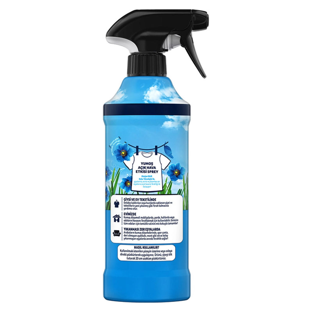Yumoş Outdoor Effect Spray Clothing Spray for Hard-to-Wash Items Blue Poppy 430 ml