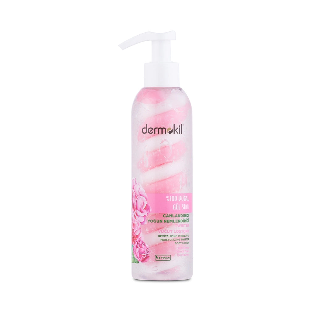 Dermokil 100% Natural Rose Water Revitalizing Intense Moisturizing Twister Body Lotion 200 ml