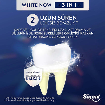 Signal White Now 3 in 1 Strengthened Tooth Enamel Shine with Care Toothpaste 75 ml