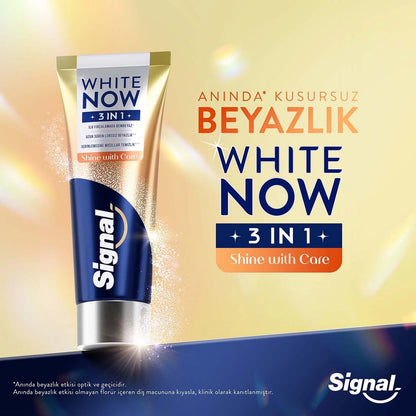 Signal White Now 3 in 1 Strengthened Tooth Enamel Shine with Care Toothpaste 75 ml
