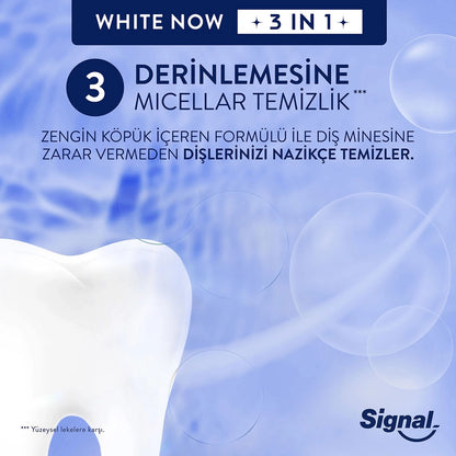 Signal White Now 3 in 1 Strengthened Tooth Enamel Shine with Care Toothpaste 75 ml