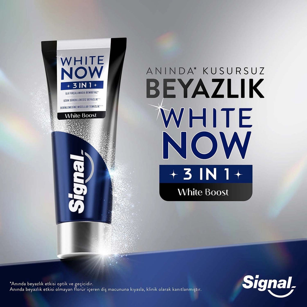 Signal White Now 3 in 1 Activated Carbon White Boost Toothpaste 75 ml