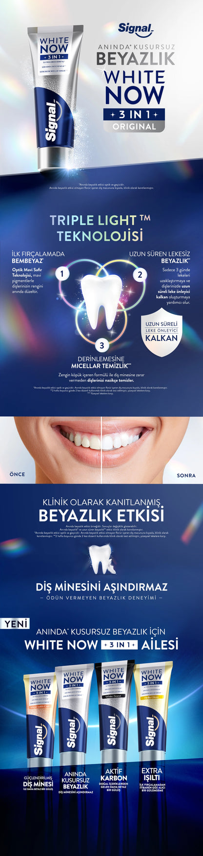 Signal White Now 3 in 1 Original Instant Perfect Whiteness Toothpaste 75 ml