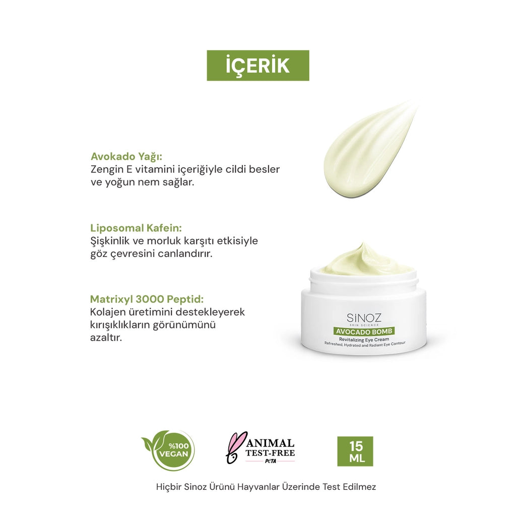 Sinoz Avocado Bomb Revitalizing Eye Contour Care Cream 15 ml