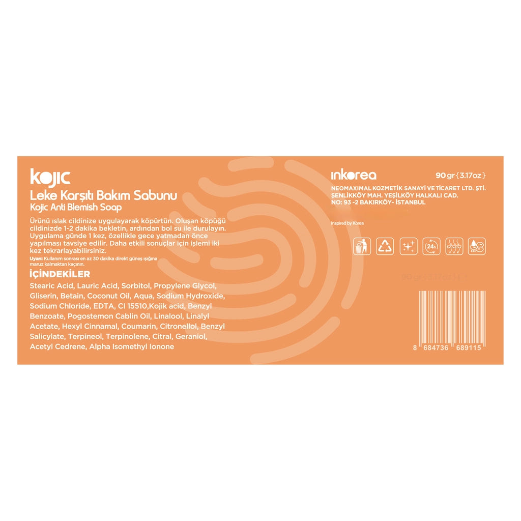 Inkorea Botanical Kojic Anti-Blemish Natural Solid Soap 90 gr