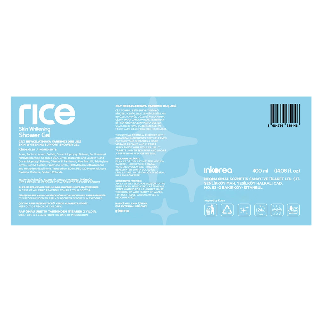 Inkorea Skin Shower Gel Helping Skin Whitening 400 ml