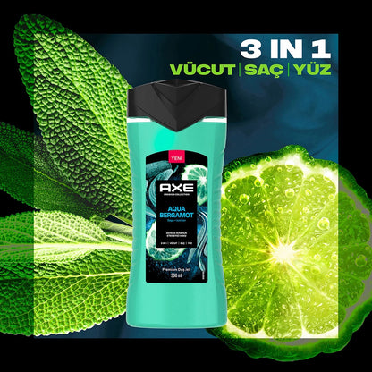 Axe Aqua Bergamot 3 in 1 Shower Gel 300 ml + Men&
