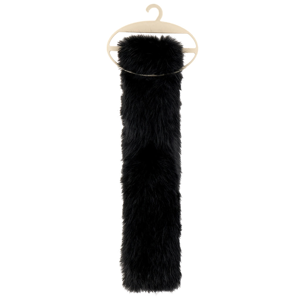 Eklips Furry Black Threaded Scarf
