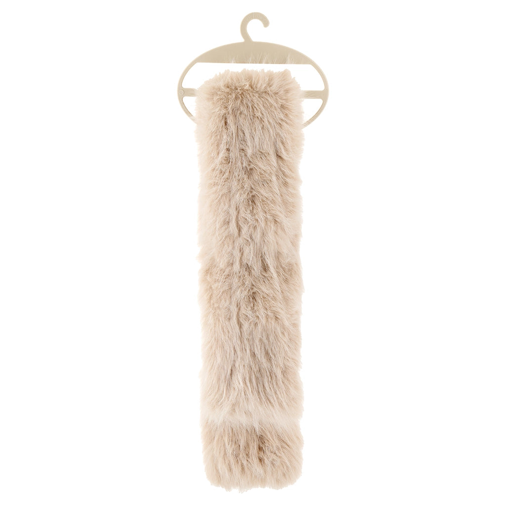 Eklips Furry Beige Threaded Scarf