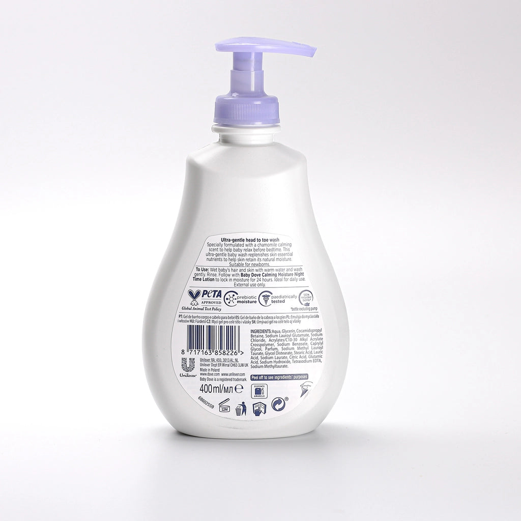 Baby Dove Chamomile Extract Non-Erystic Calming Before Sleep Baby Hair and Body Shampoo 400 ml