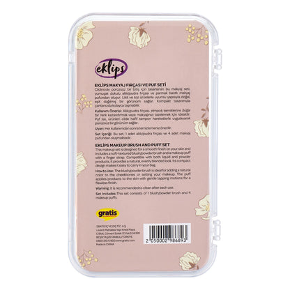 Eklips Makeup Brush and Puff Set