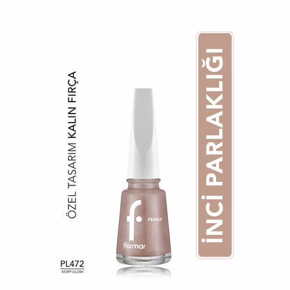 Flormar Pearly Intense Pigmented and Pearl Reflection Nail Polish PL418 Chrome Purple
