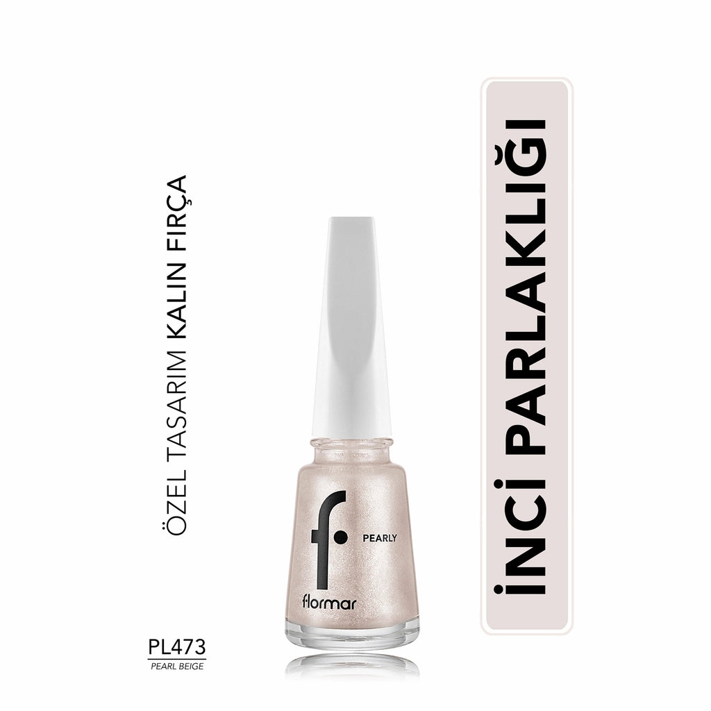 Flormar Pearly Intense Pigmented and Pearl Reflection Nail Polish 201 Luxury White