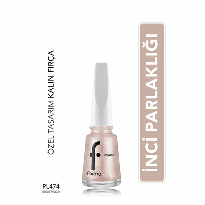 Flormar Pearly Intense Pigmented and Pearl Reflection Nail Polish PL418 Chrome Purple