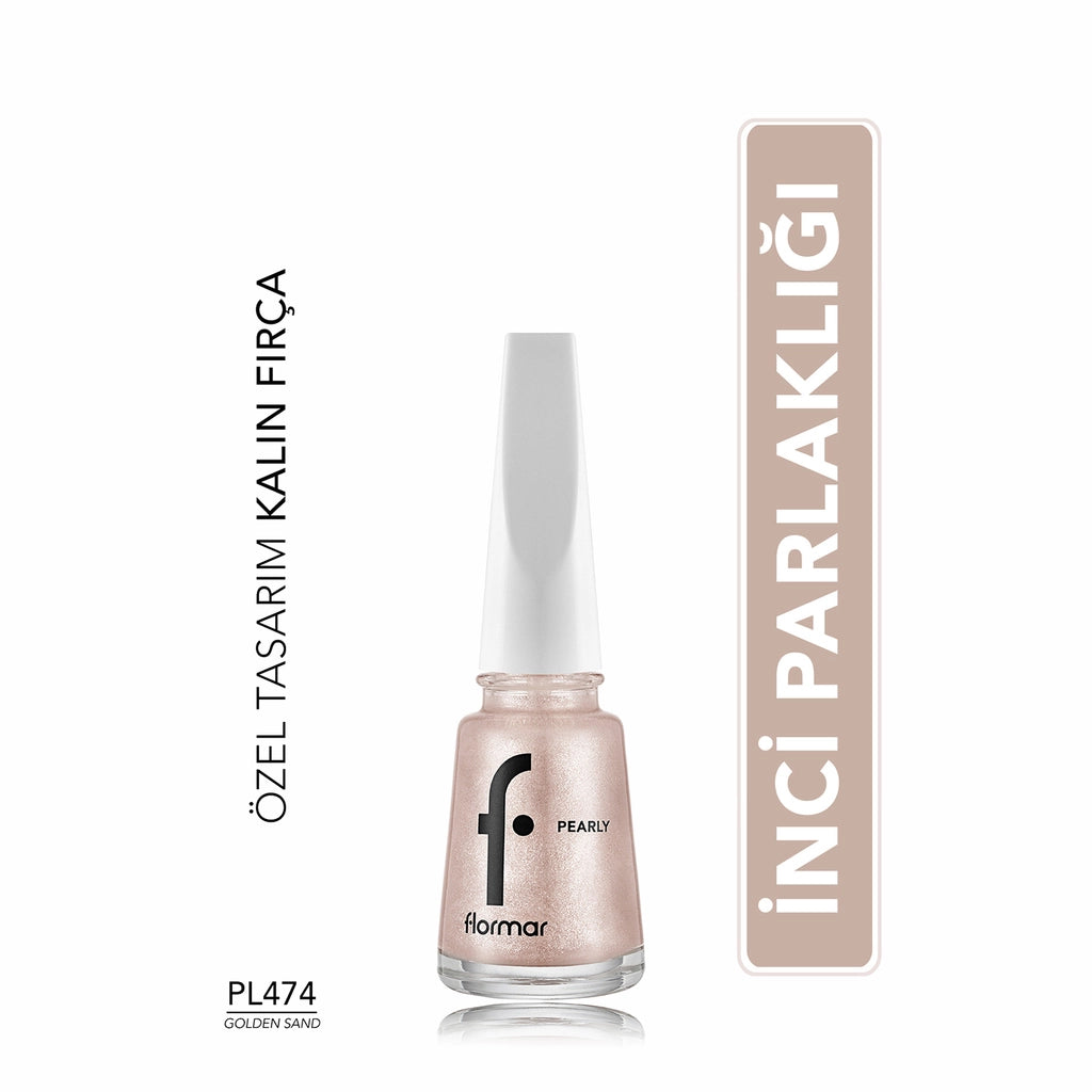 Flormar Pearly Intense Pigmented and Pearl Reflection Nail Polish 201 Luxury White