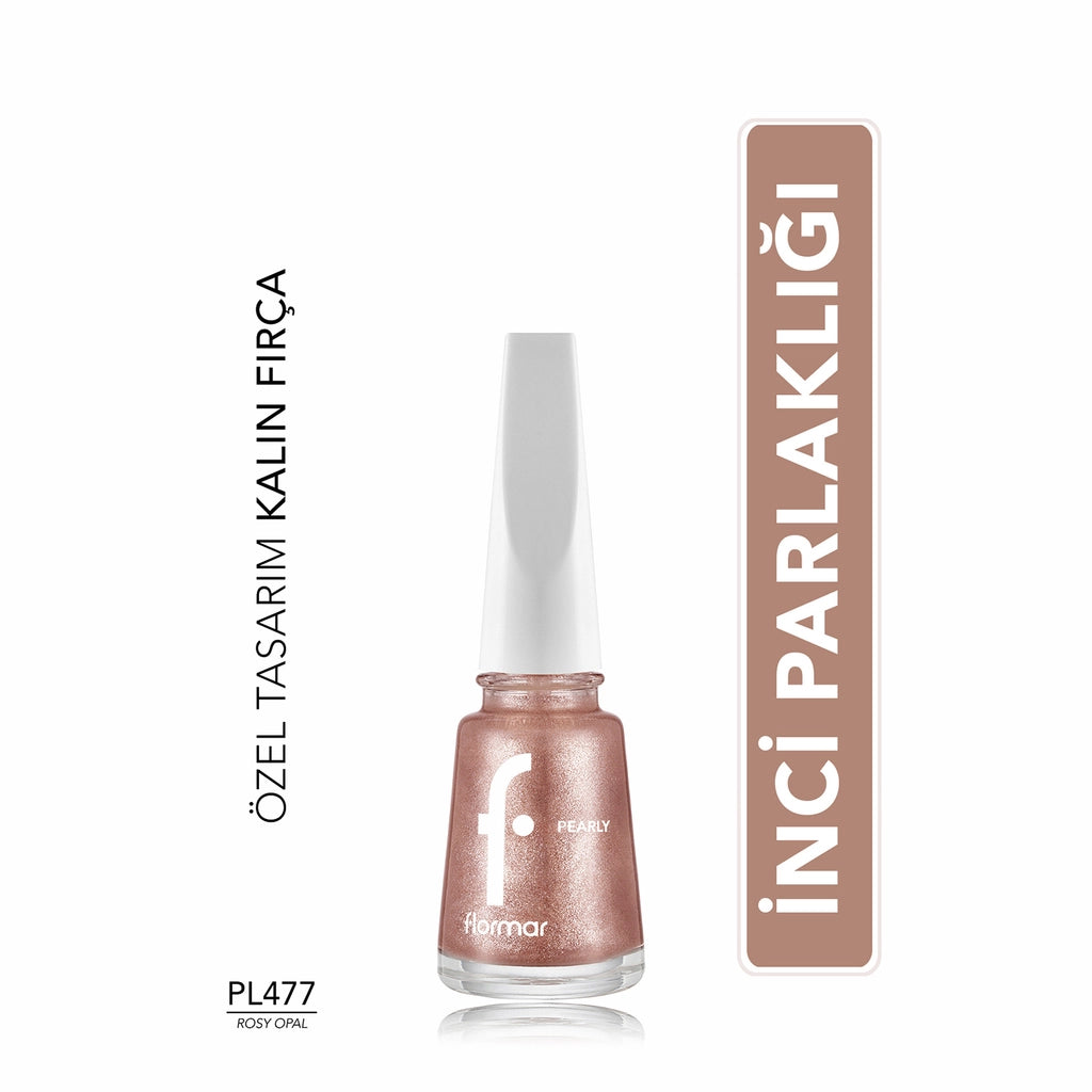 Flormar Pearly Intense Pigmented and Pearl Reflection Nail Polish 201 Luxury White