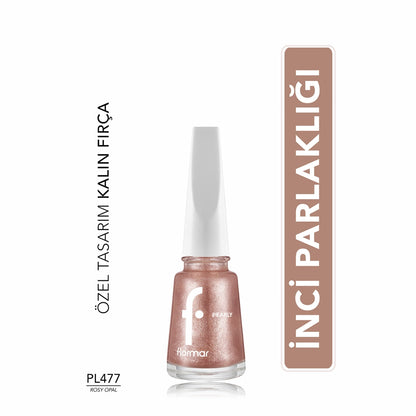 Flormar Pearly Intense Pigmented and Pearl Reflection Nail Polish 201 Luxury White