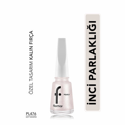 Flormar Pearly Intense Pigmented and Pearl Reflection Nail Polish PL476 Soft Whisper