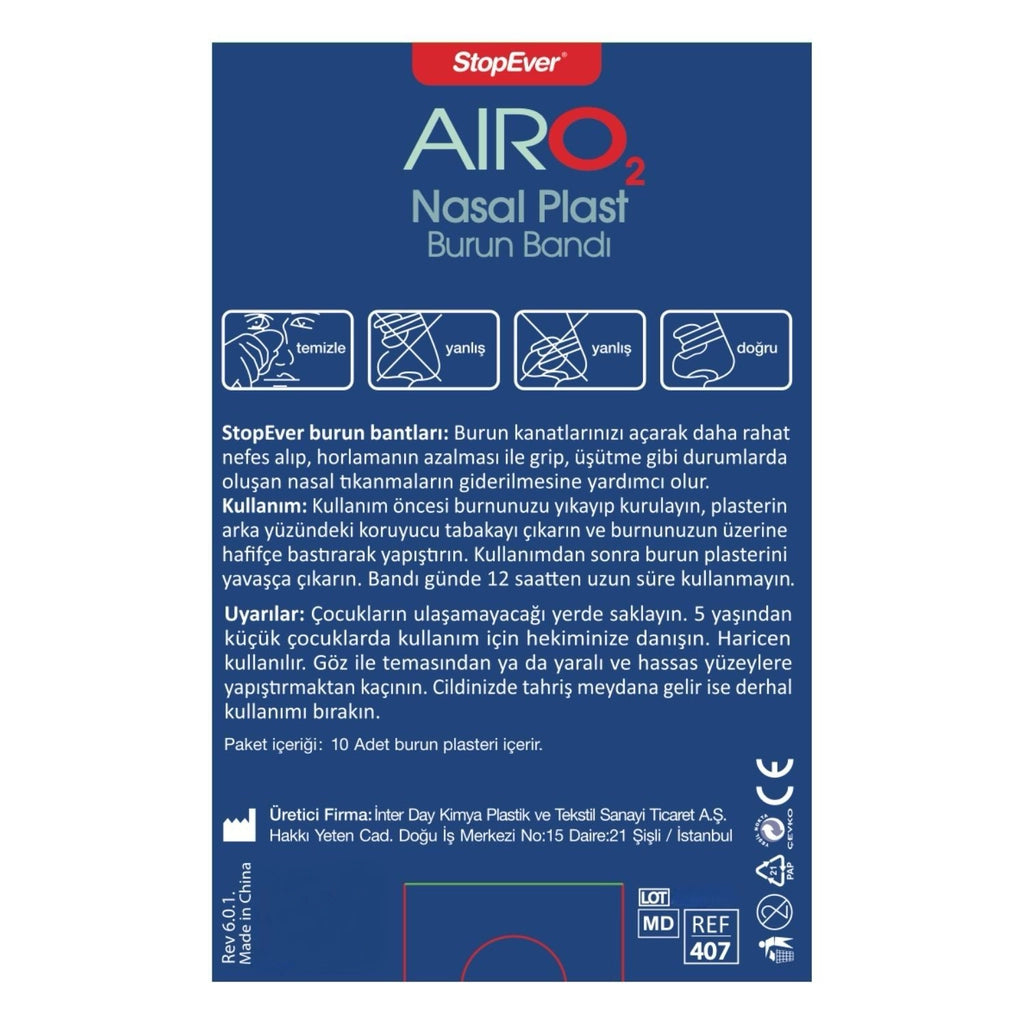 StopEver Nasal Plast Nasal Plaster 10-Piece (Large Size)
