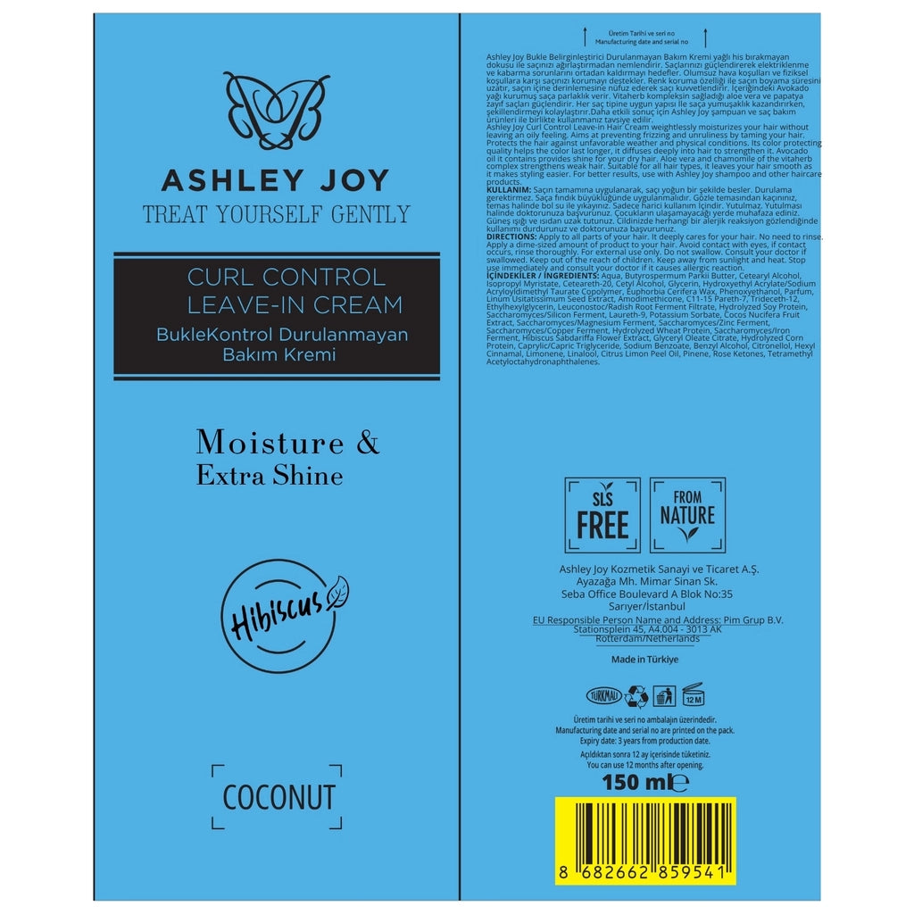 Ashley Joy Curl Enhancing Leave-In Conditioner Special for Curly and Wavy Hair 150 ml