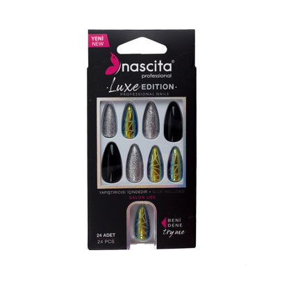 Nascita Luxe Edition Almond Silver False Nails S281 24-Piece