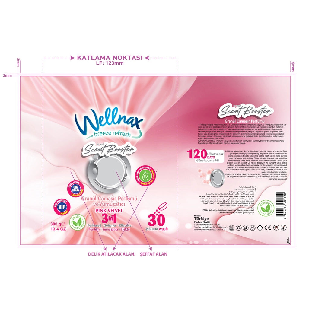 Wellnax Granulated Laundry Perfume Pink Velvet 380 gr