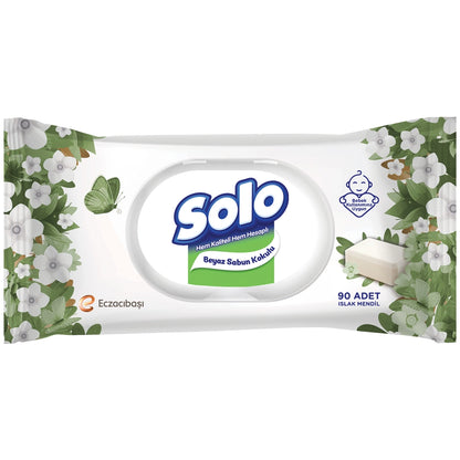 Solo White Soap Scented Wet Wipes 90 Pieces