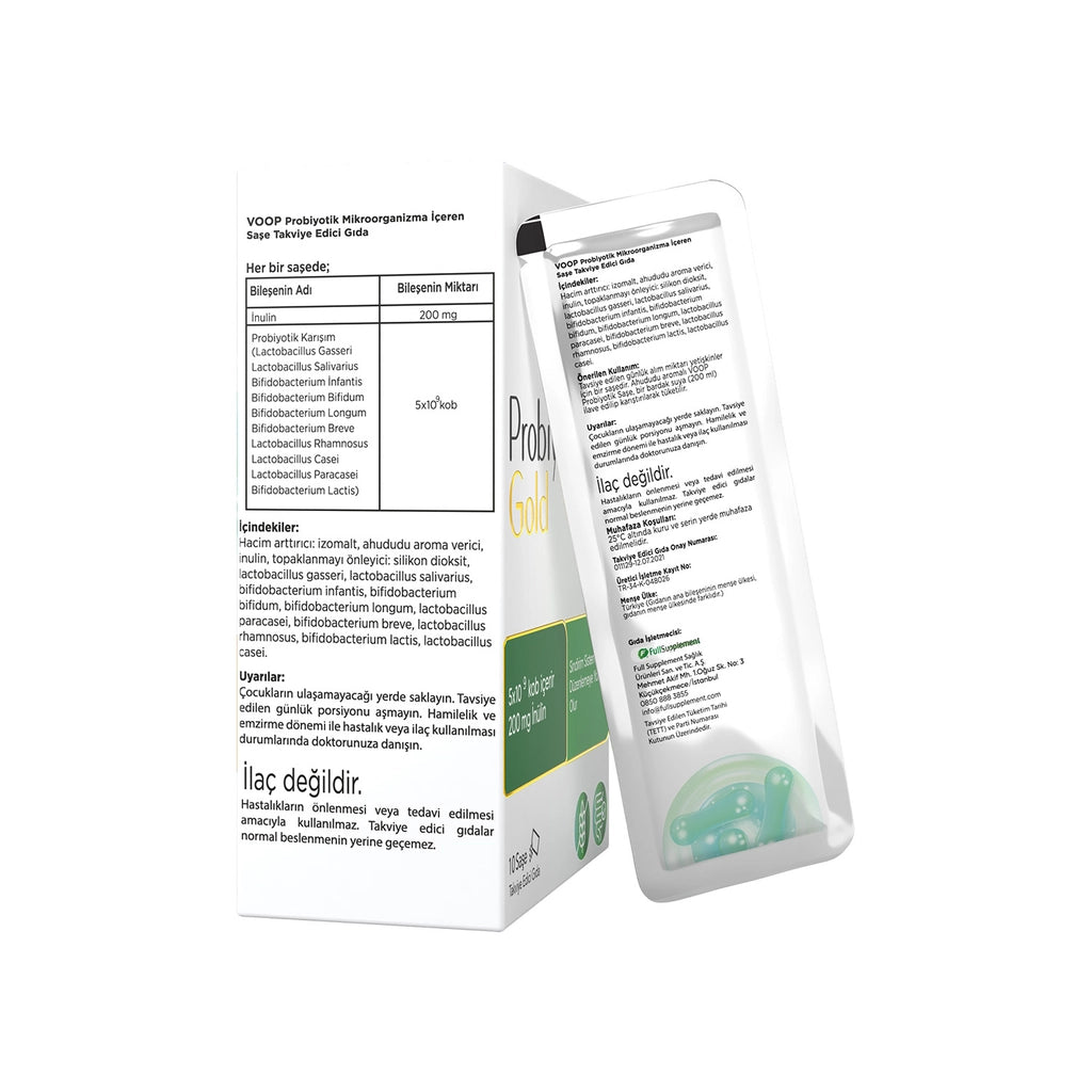 Voop Probiotic Gold Food Supplement 10 Sachets 200mg