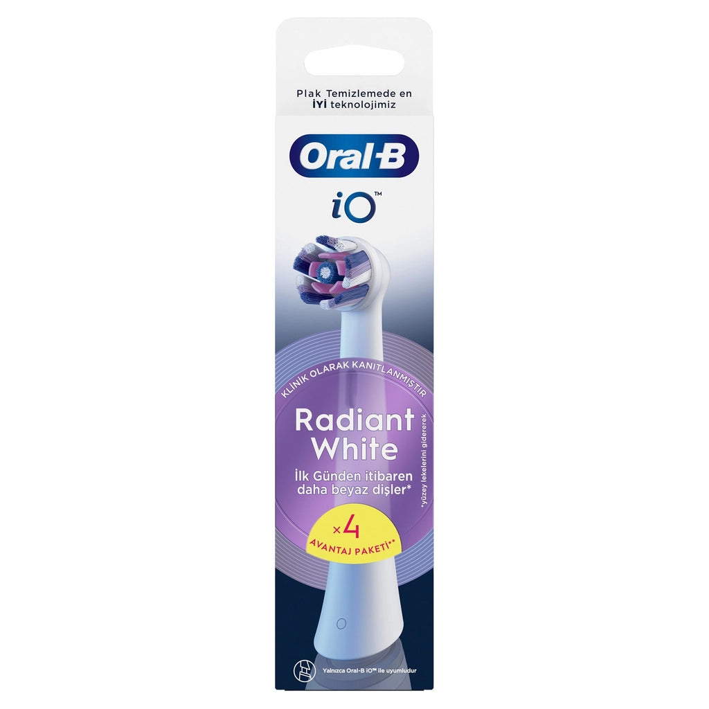 Oral-B iO Radiant White White Toothbrush Replacement Heads 4 Pieces