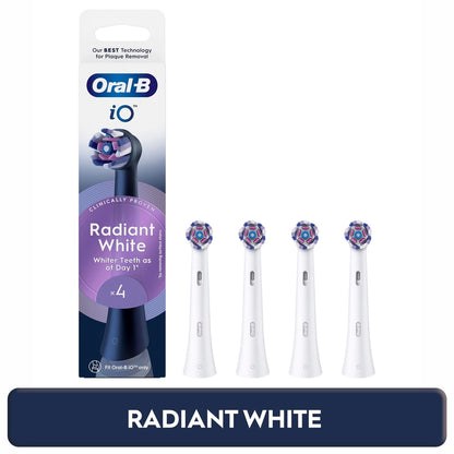 Oral-B iO Radiant White White Toothbrush Replacement Heads 4 Pieces