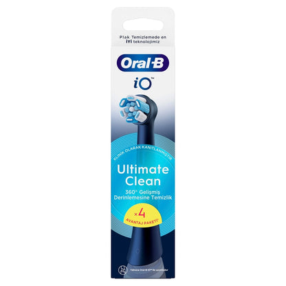 Oral-B iO Ultimate Clean Black Toothbrush Replacement Heads 4 Pieces