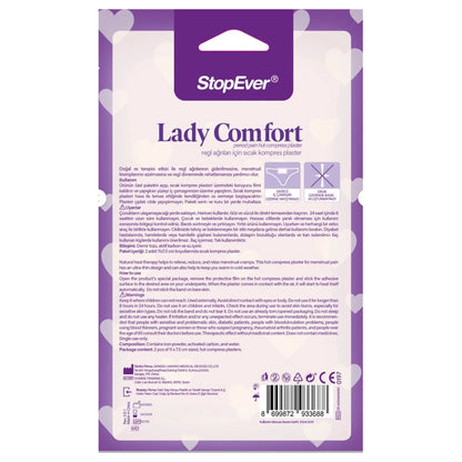 StopEver Lady Comfort Hot Compress Plaster for Menstrual Pain 2-pack
