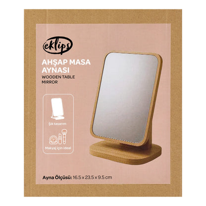 Eklips Wooden Table Mirror Square