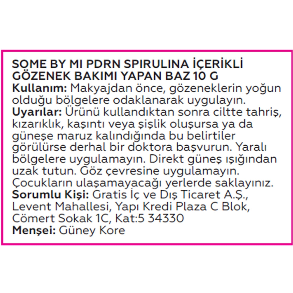 Some By Mi PDRN Pore Care Base with Spirulina 10 gr