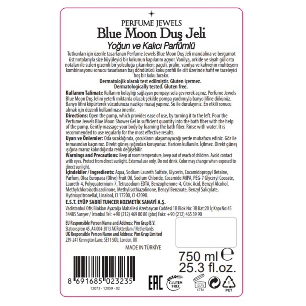 Eyüp Sabri Tuncer Perfume Jewels Shower Gel Blue Moon 750 ml