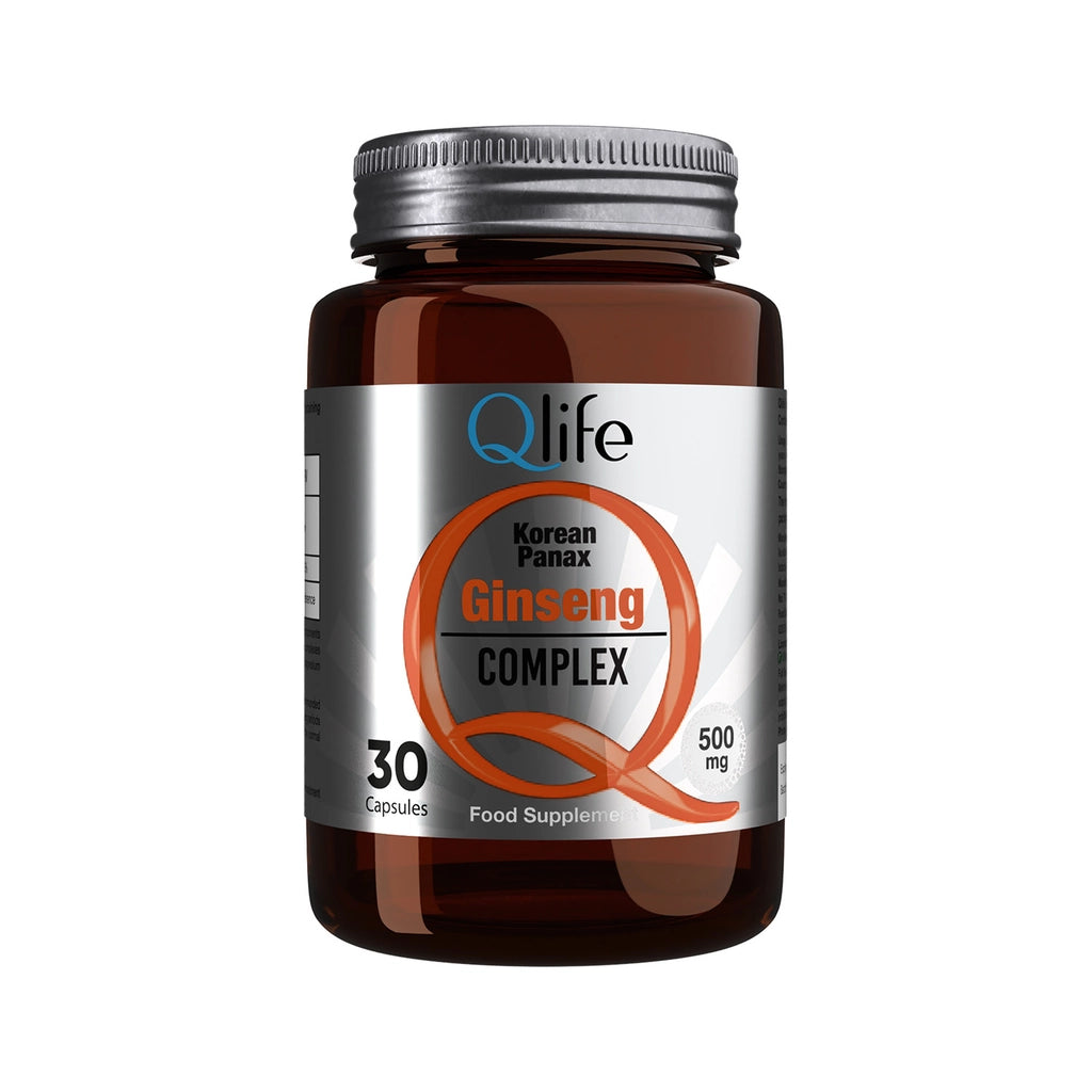 Qlife Korean Panax Ginseng Complex Food Supplement 30 Capsules 500mg