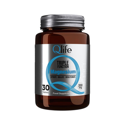 Qlife Magnesium Trible Function Food Supplement 30 Tablets 200mg