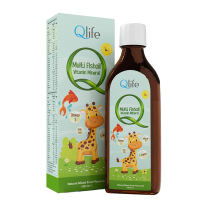 Qlife Multivitamin Fish Oil Syrup Food Supplement 150 ml
