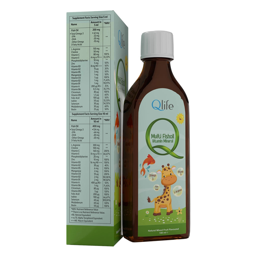 Qlife Multivitamin Fish Oil Syrup Food Supplement 150 ml