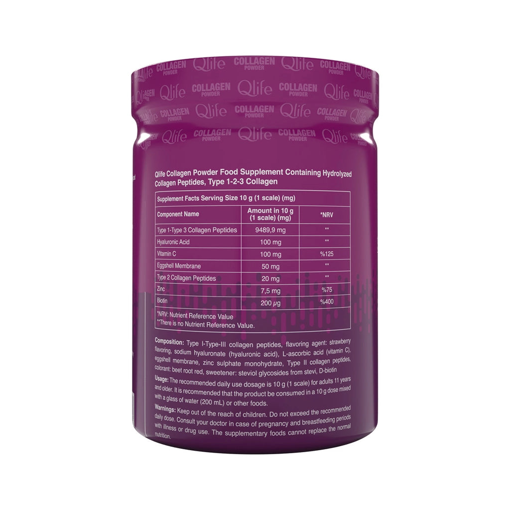 Qlife Collagen Powder Type 1-2-3 Food Supplement 250 gr