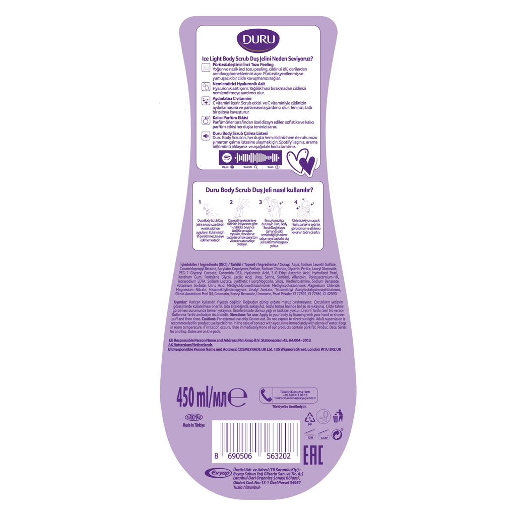 Duru Body Scrub Shower Gel Ice Light 450 ml