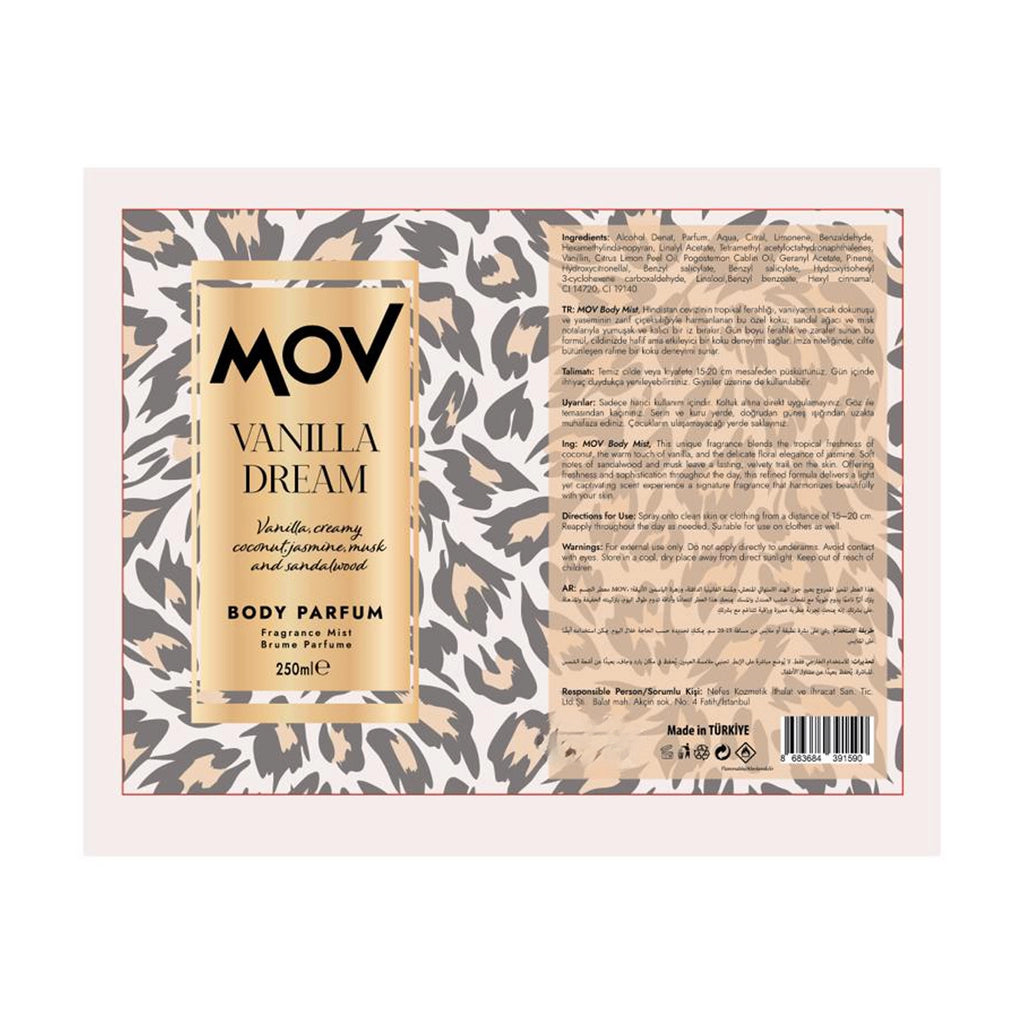 Mov Vanilla Dream Body Spray 250 ml