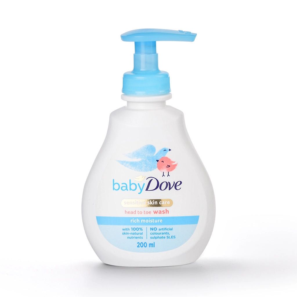 Dove Baby Natural Prebiotic, Eye-Free, Sulfate-Free Moisturizing Baby Hair and Body Shampoo 200 ml