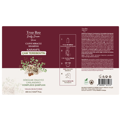 True Bee Clove Pine Turpentine &amp; Clove Anti-Hair &amp; Strengthening Shampoo 400 ml