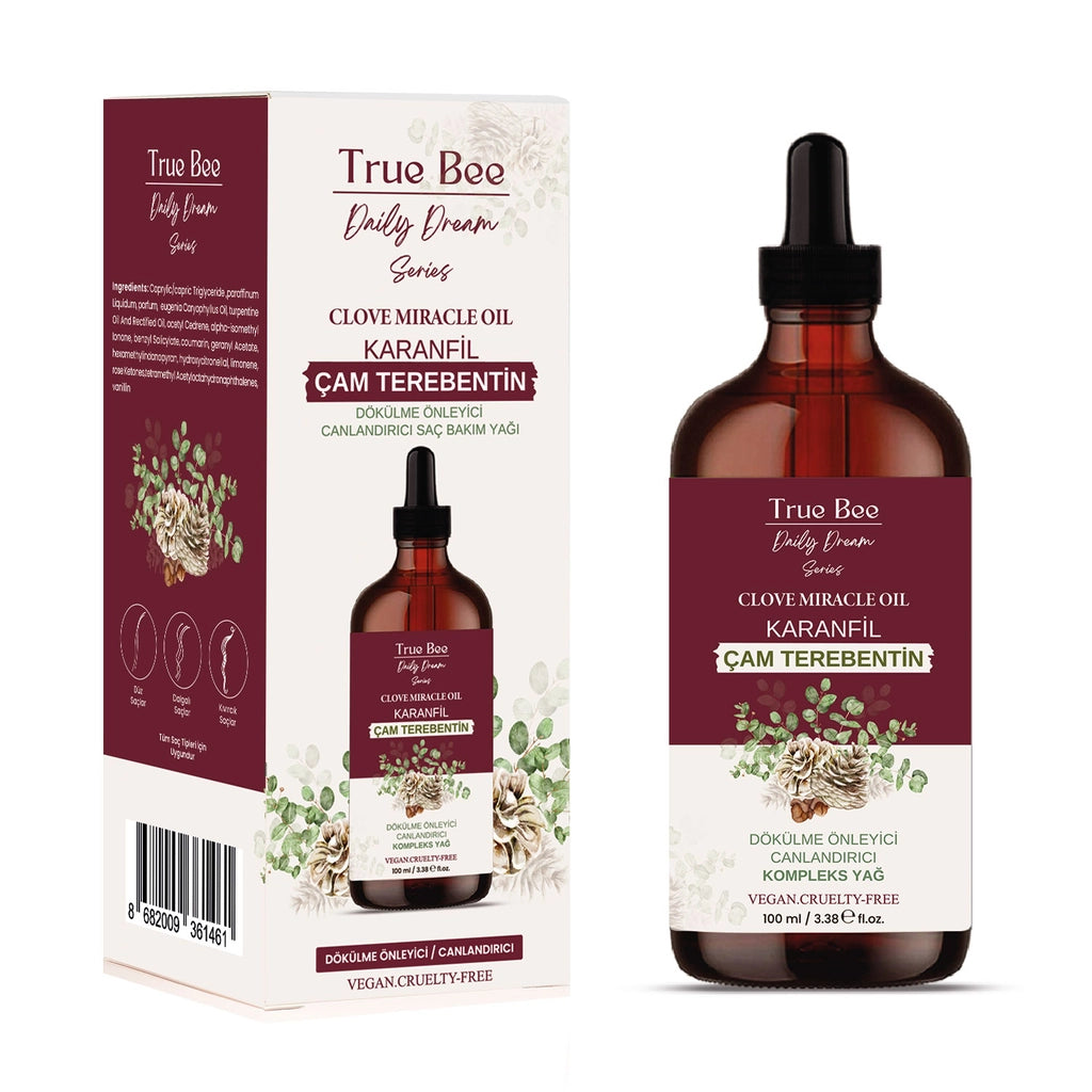 True Bee Clove Pine Turpentine &amp; Clove Preventing Hair Loss &amp; Strengthening Hair Care Oil 100 ml