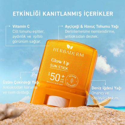 Herbaderm Glow Up 50+SPF Sun Stick 19 gr