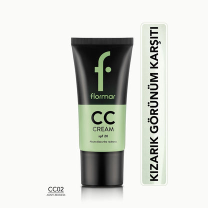 Flormar Red Scar and Redness Hiding CC Cream CC02 Anti Redness 35 ml